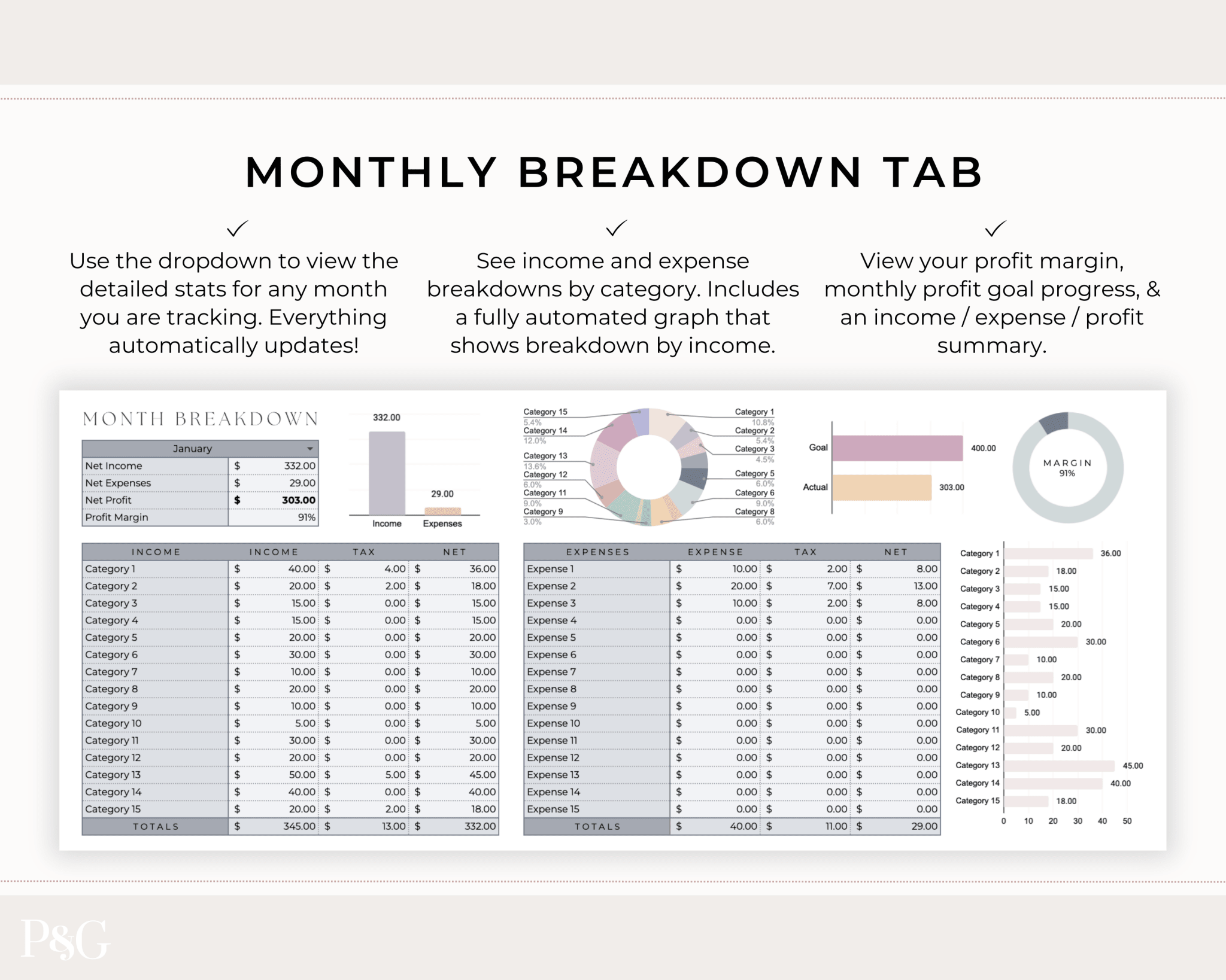 Small Business Bookkeeping Spreadsheet Template For Google Sheets - Palm &amp; Grace 