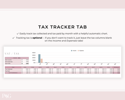 Small Business Bookkeeping Spreadsheet Template For Google Sheets - Palm &amp; Grace 