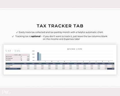 Small Business Bookkeeping Spreadsheet Template For Google Sheets - Palm &amp; Grace 
