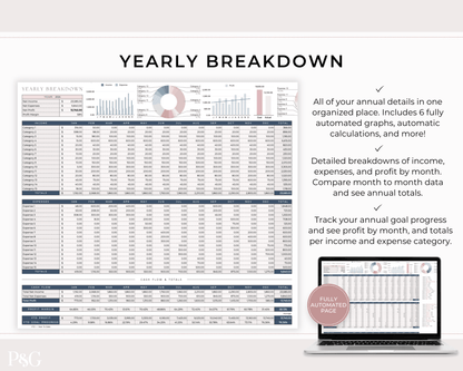 Small Business Bookkeeping Spreadsheet Template For Google Sheets - Palm &amp; Grace 