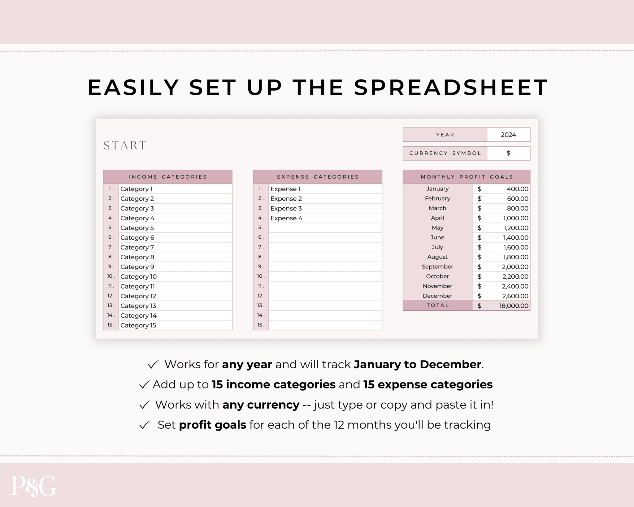 Small Business Bookkeeping Spreadsheet Template For Google Sheets - Palm &amp; Grace 