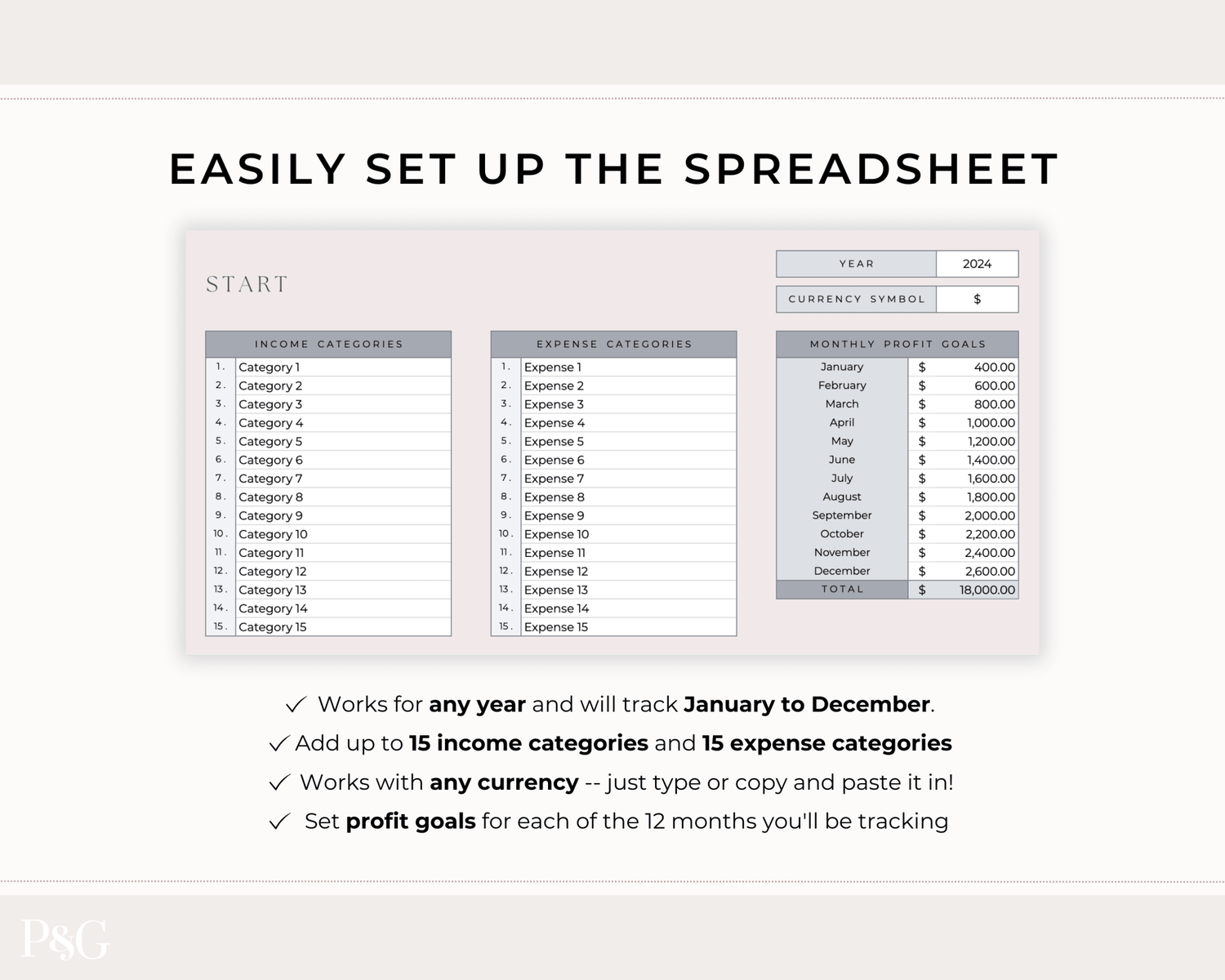 Small Business Bookkeeping Spreadsheet Template For Google Sheets - Palm &amp; Grace 