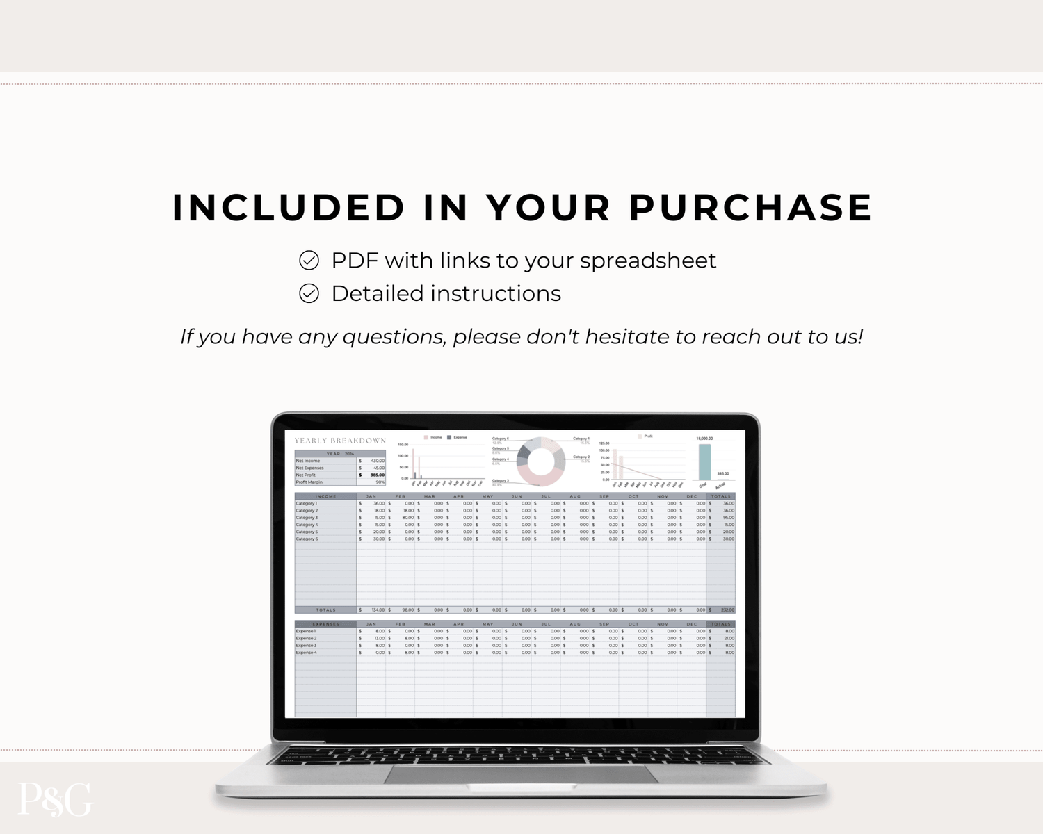 Small Business Bookkeeping Spreadsheet Template For Google Sheets - Palm &amp; Grace 