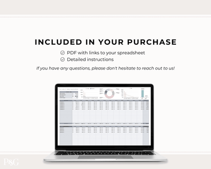 Small Business Bookkeeping Spreadsheet Template For Google Sheets - Palm &amp; Grace 