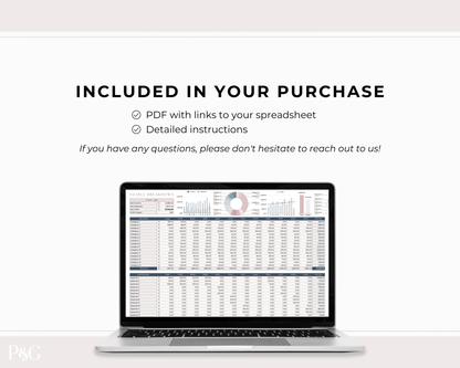 Small Business Bookkeeping Spreadsheet Template For Google Sheets - Palm &amp; Grace 