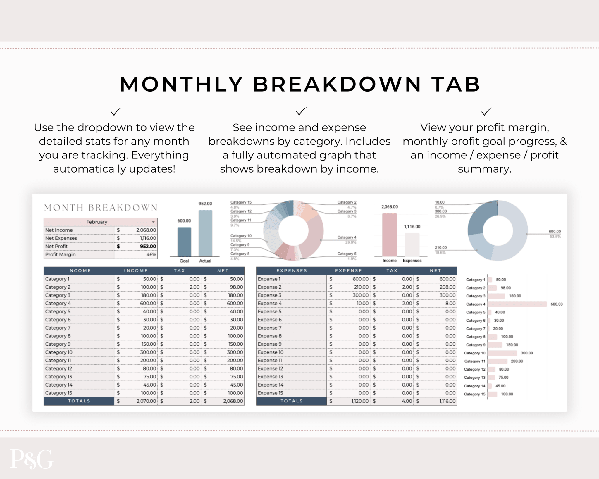Small Business Bookkeeping Spreadsheet Template For Google Sheets - Palm &amp; Grace 