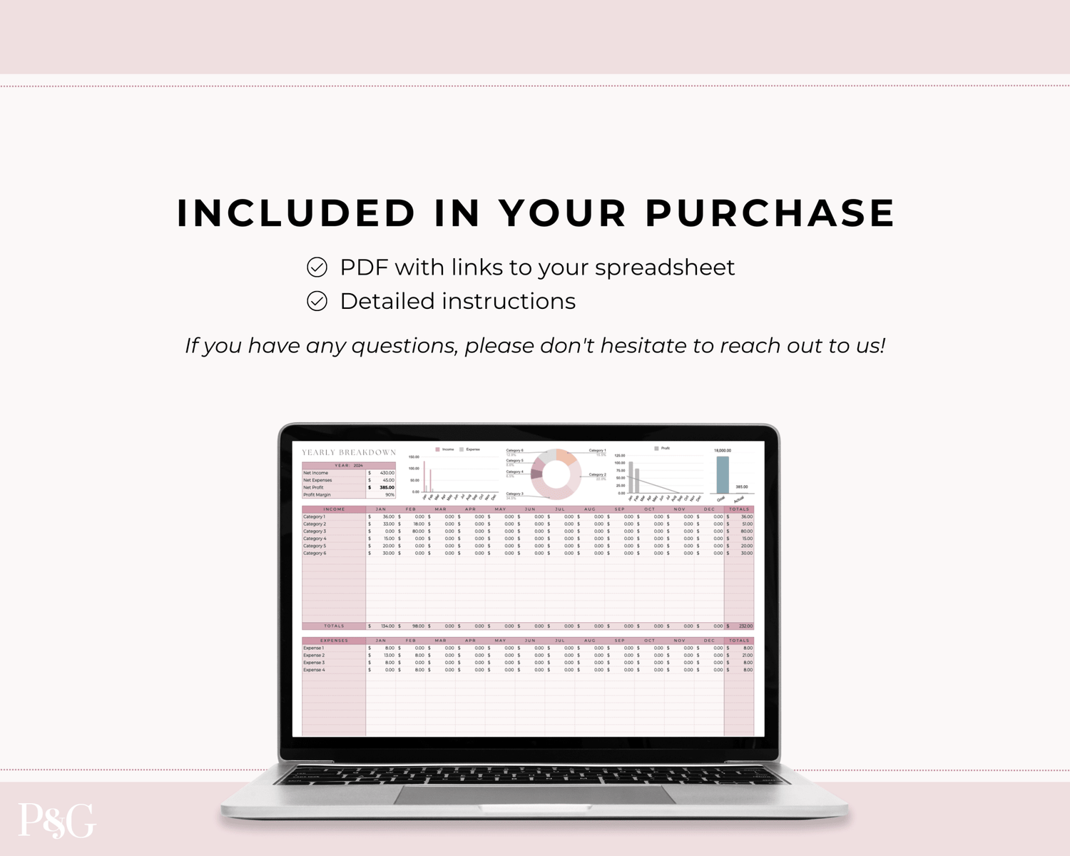 Small Business Bookkeeping Spreadsheet Template For Google Sheets - Palm &amp; Grace 