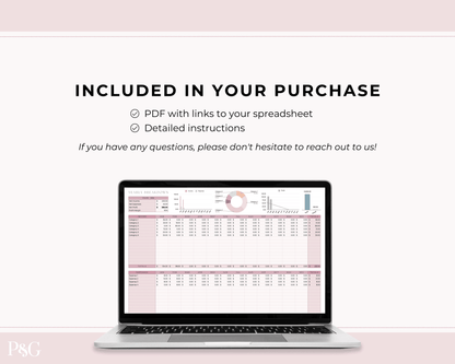 Small Business Bookkeeping Spreadsheet Template For Google Sheets - Palm &amp; Grace 