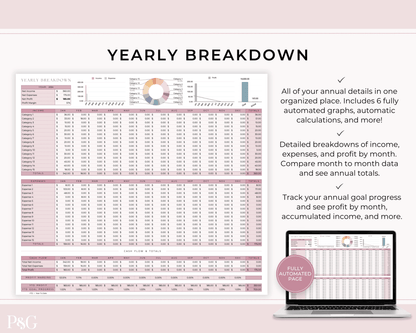 Small Business Bookkeeping Spreadsheet Template For Google Sheets - Palm &amp; Grace 