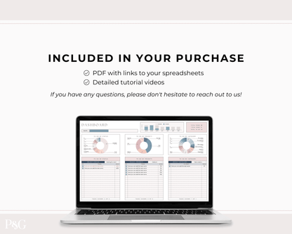 Task Tracker Spreadsheet for Google Sheets - Palm &amp; Grace