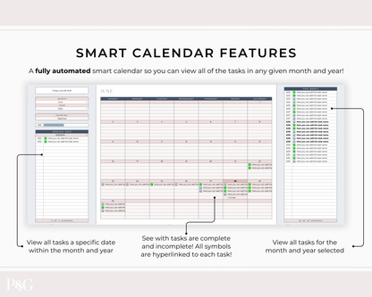Task Tracker Spreadsheet for Google Sheets - Palm &amp; Grace