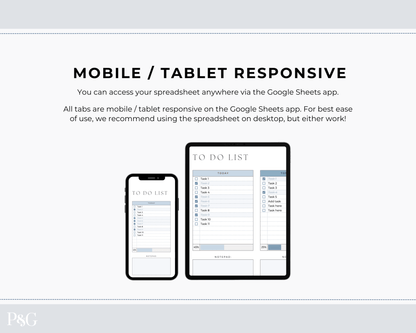 To Do List Spreadsheet Template for Google Sheets - Palm &amp; Grace