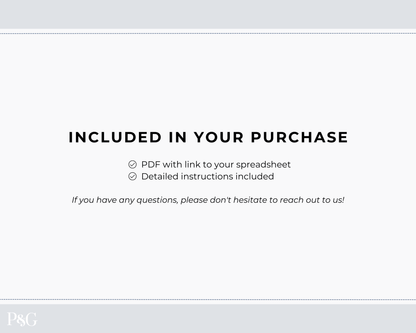 To Do List Spreadsheet Template for Google Sheets - Palm &amp; Grace