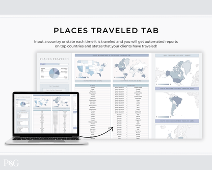 Travel Agent Planner Spreadsheet for Google Sheets - Palm &amp; Grace
