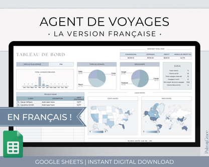 Travel Agent Planner Spreadsheet for Google Sheets - Palm &amp; Grace