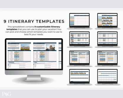 Travel Itinerary Templates for Google Sheets (Commercial Multi - Client License) - Palm &amp; Grace
