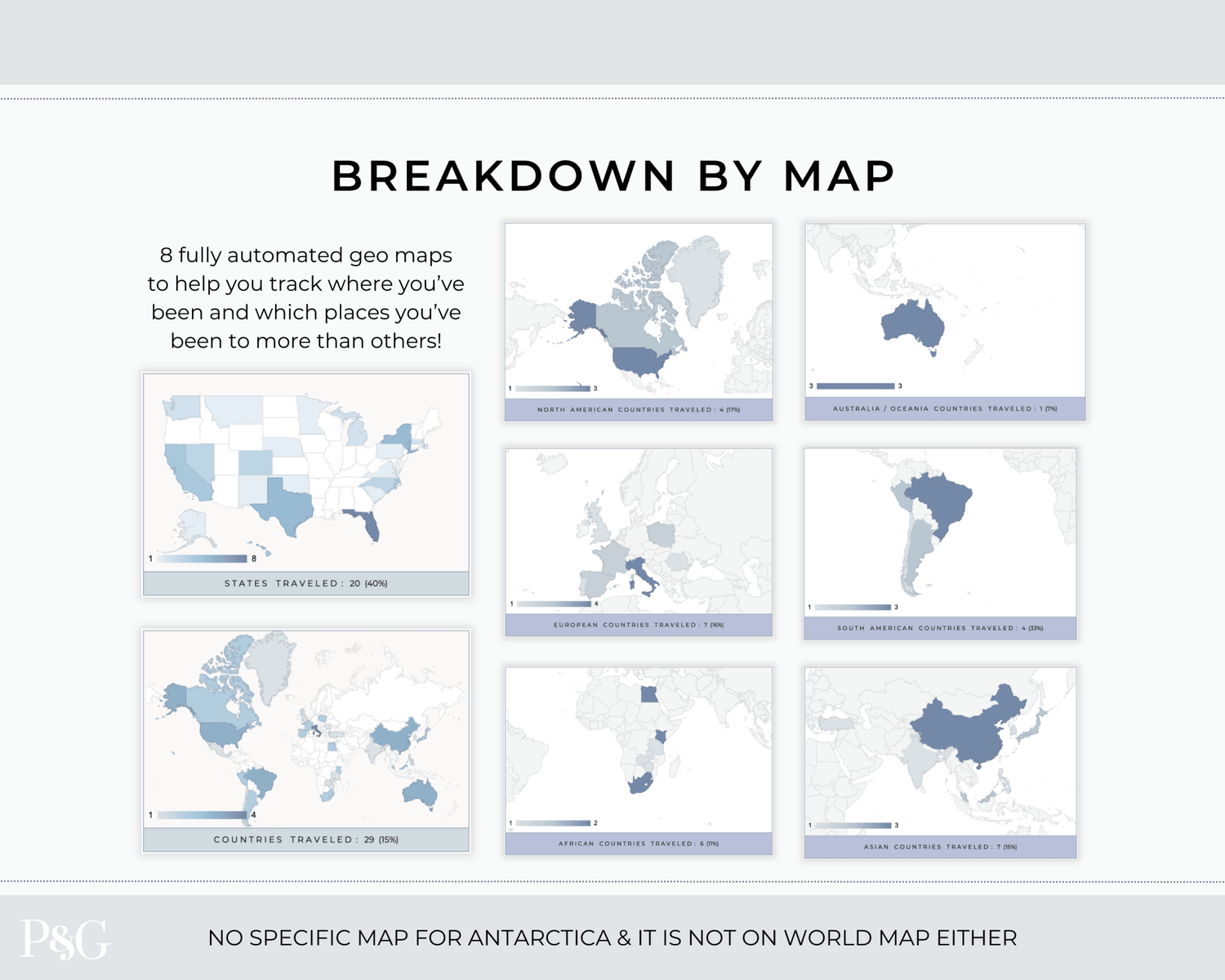 Travel Tracker Spreadsheet Template for Google Sheets - Palm &amp; Grace