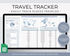 Travel Tracker Spreadsheet Template for Google Sheets - Palm & Grace
