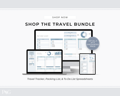 Travel Spreadsheet BUNDLE for Google Sheets