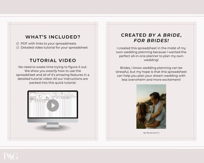 Wedding Budget Spreadsheet Template for Google Sheets (Version 2.0) - Palm &amp; Grace