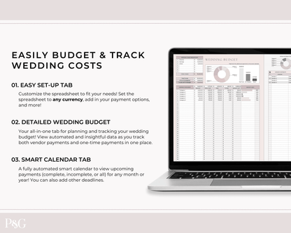 Wedding Budget Spreadsheet Template for Google Sheets (Version 2.0) - Palm &amp; Grace