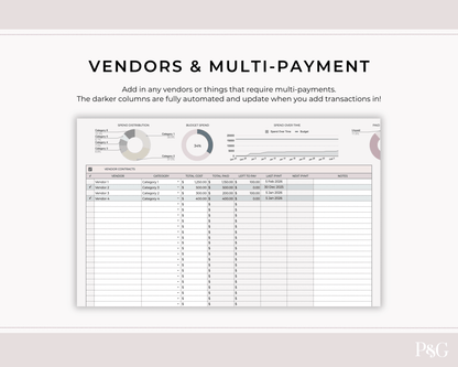 Wedding Budget Spreadsheet Template for Google Sheets (Version 2.0) - Palm &amp; Grace