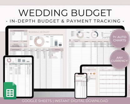 Wedding Budget Spreadsheet Template for Google Sheets (Version 2.0) - Palm &amp; Grace