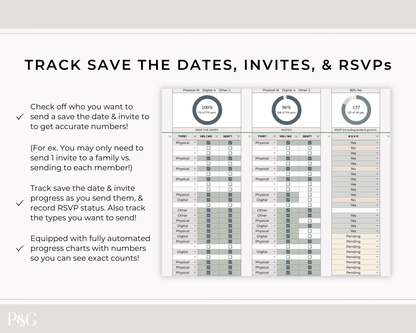 Wedding Guest List Spreadsheet Template for Google Sheets (Version 2.0) - Palm &amp; Grace