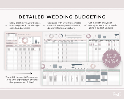 Wedding Planner Spreadsheet Template For Google Sheets (Version 2.0) - Palm &amp; Grace
