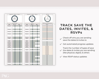 Wedding Planner Spreadsheet Template For Google Sheets (Version 2.0) - Palm &amp; Grace