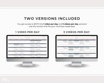 YouTube Planner Spreadsheet Template For Google Sheets - Palm &amp; Grace