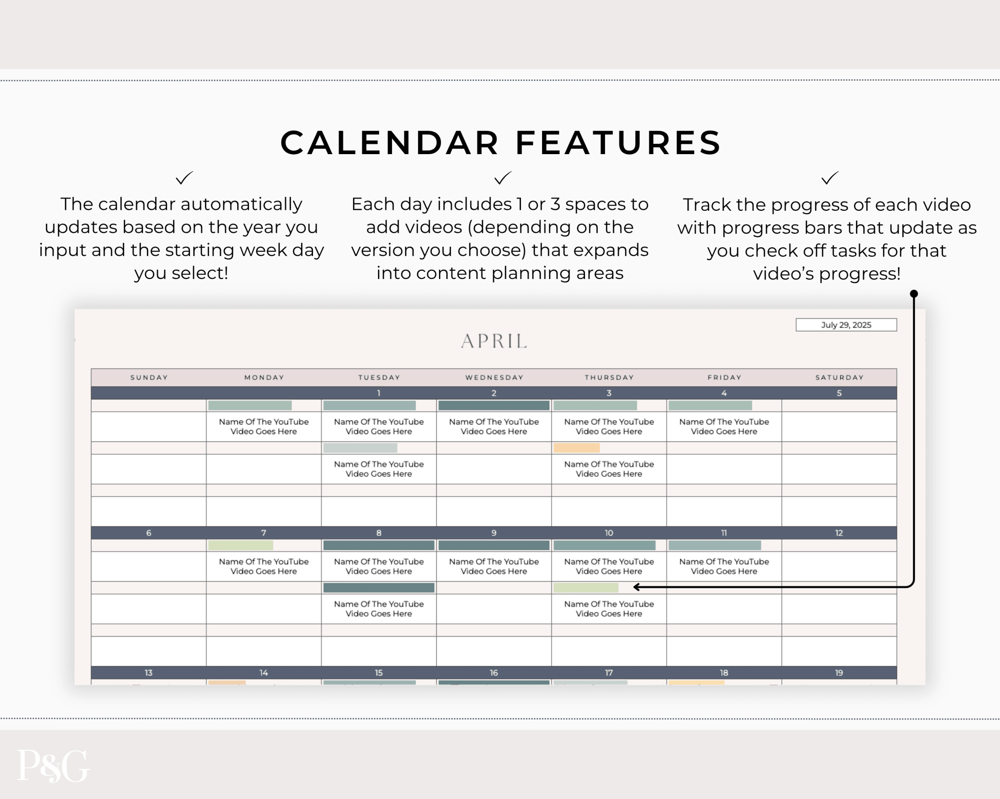 YouTube Planner Spreadsheet Template For Google Sheets - Palm &amp; Grace